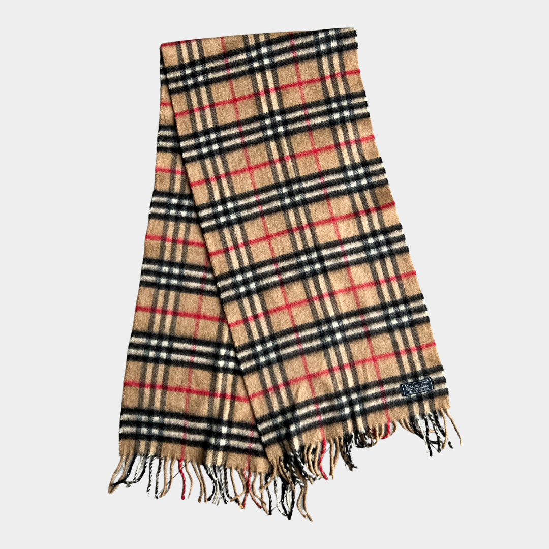 Burberry 100% Cashmere Classic Plaid Scarf