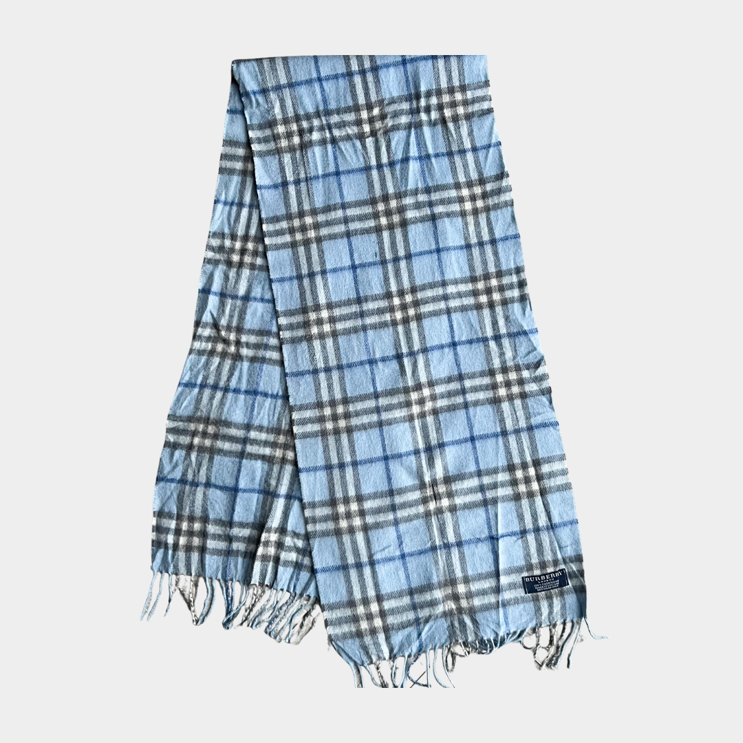 Burberry 100% Cashmere Vintage Plaid Scarf