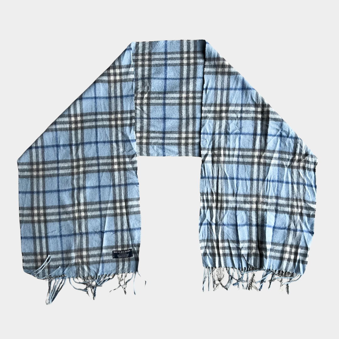 Burberry 100% Cashmere Vintage Plaid Scarf