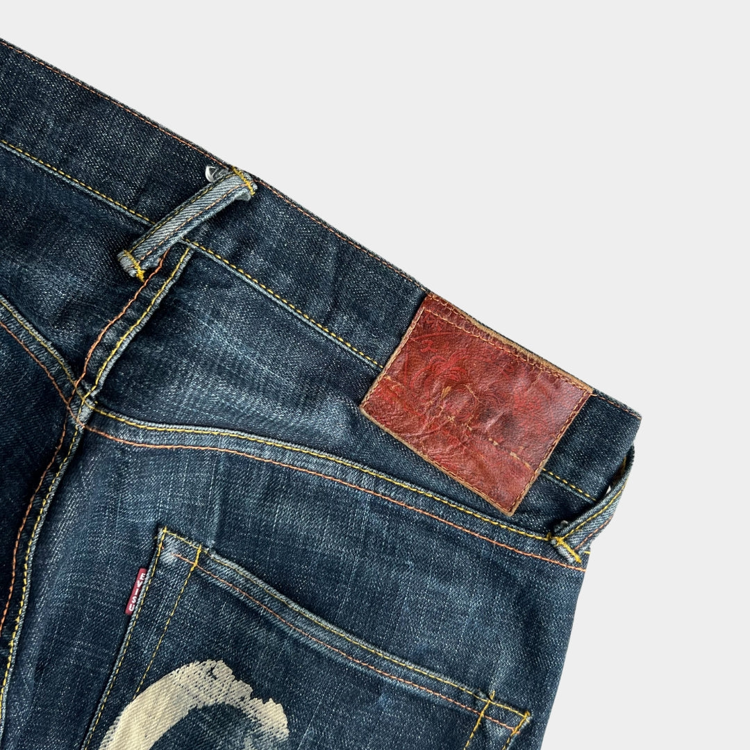 Evisu Multipocket Hand Painted Diacock Jeans (31x28)