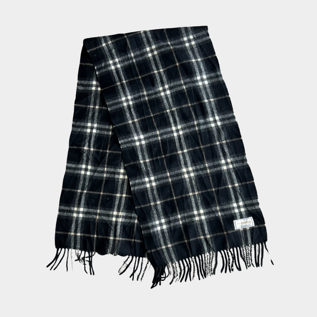 Burberry Vintage Cashmere Scarf - Black / Tan