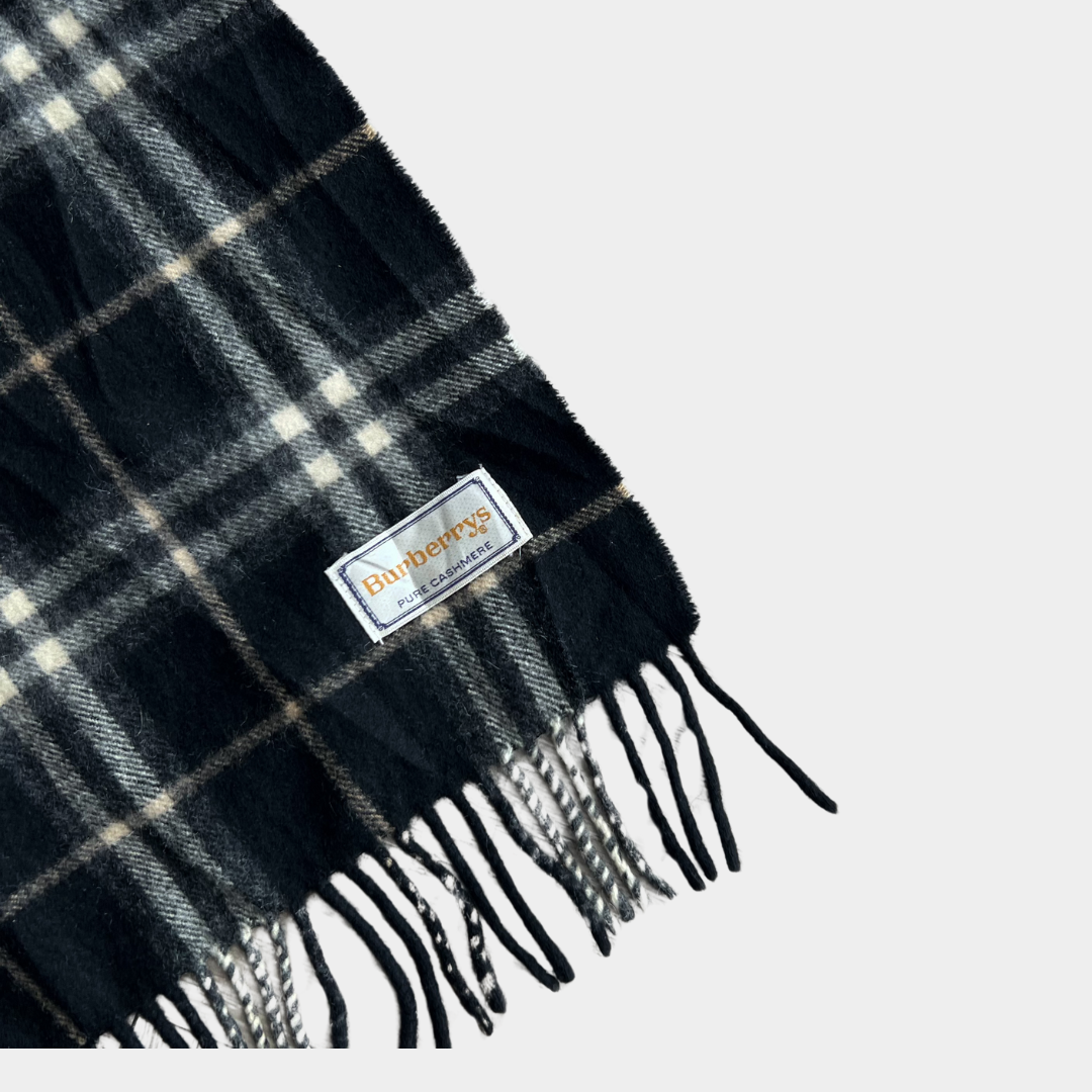 Burberry Vintage Cashmere Scarf - Black / Tan