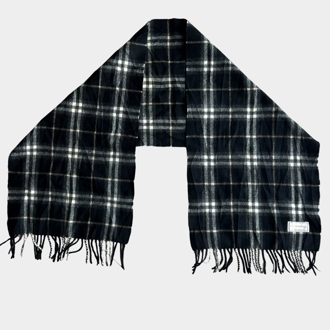 Burberry Vintage Cashmere Scarf - Black / Tan